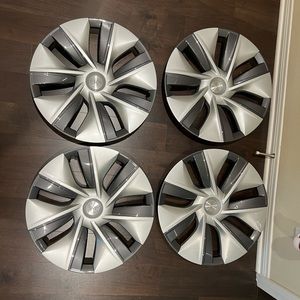 Set of 4 pc of Tesla Model Y 19” Gemini Hubcap Wheel Rim Cover for 2021-2023